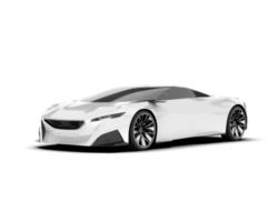 White sport car on transparent background. 3d rendering - illustration png