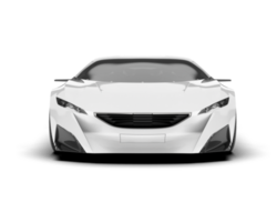 White sport car on transparent background. 3d rendering - illustration png