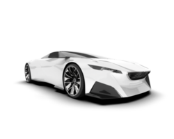 White sport car on transparent background. 3d rendering - illustration png