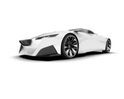 White sport car on transparent background. 3d rendering - illustration png