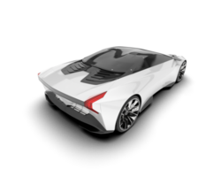 White sport car on transparent background. 3d rendering - illustration png