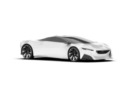 White sport car on transparent background. 3d rendering - illustration png