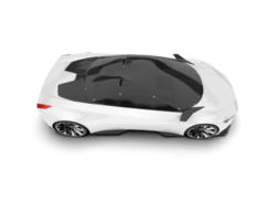 White sport car on transparent background. 3d rendering - illustration png