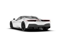 White sport car on transparent background. 3d rendering - illustration png