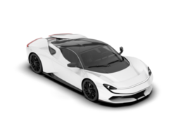 White sport car on transparent background. 3d rendering - illustration png