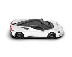 White sport car on transparent background. 3d rendering - illustration png