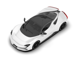 White sport car on transparent background. 3d rendering - illustration png