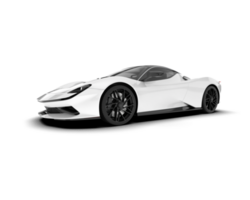 White sport car on transparent background. 3d rendering - illustration png