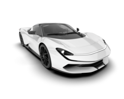 White sport car on transparent background. 3d rendering - illustration png