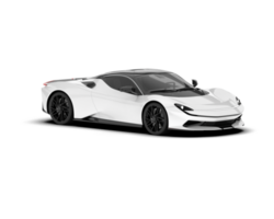 White sport car on transparent background. 3d rendering - illustration png