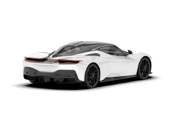 White sport car on transparent background. 3d rendering - illustration png