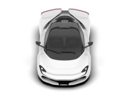 White sport car on transparent background. 3d rendering - illustration png