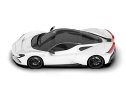 White sport car on transparent background. 3d rendering - illustration png