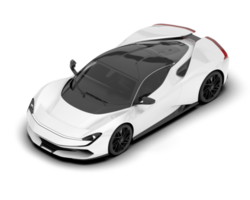 White sport car on transparent background. 3d rendering - illustration png