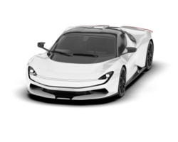 White sport car on transparent background. 3d rendering - illustration png