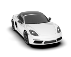 White sport car on transparent background. 3d rendering - illustration png