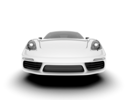 White sport car on transparent background. 3d rendering - illustration png