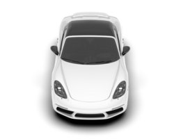 White sport car on transparent background. 3d rendering - illustration png