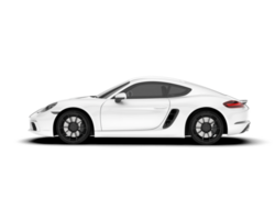 White sport car on transparent background. 3d rendering - illustration png