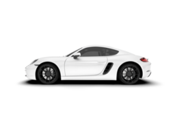 White sport car on transparent background. 3d rendering - illustration png