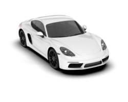 White sport car on transparent background. 3d rendering - illustration png