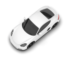 White sport car on transparent background. 3d rendering - illustration png