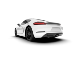 White sport car on transparent background. 3d rendering - illustration png