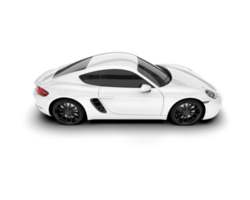 White sport car on transparent background. 3d rendering - illustration png