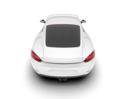 White sport car on transparent background. 3d rendering - illustration png