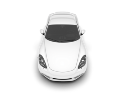 White sport car on transparent background. 3d rendering - illustration png