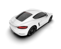 White sport car on transparent background. 3d rendering - illustration png