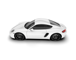 White sport car on transparent background. 3d rendering - illustration png