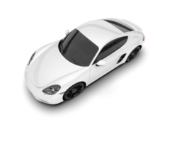 White sport car on transparent background. 3d rendering - illustration png