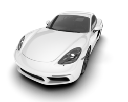 White sport car on transparent background. 3d rendering - illustration png