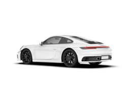 White sport car on transparent background. 3d rendering - illustration png