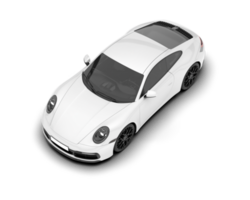 White sport car on transparent background. 3d rendering - illustration png