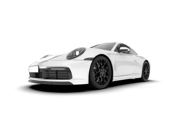 White sport car on transparent background. 3d rendering - illustration png