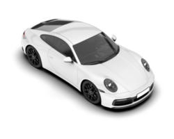 White sport car on transparent background. 3d rendering - illustration png