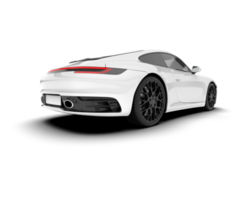 White sport car on transparent background. 3d rendering - illustration png