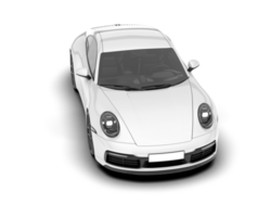 White sport car on transparent background. 3d rendering - illustration png