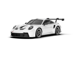 blanc sport voiture sur transparent Contexte. 3d le rendu - illustration png