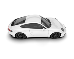 White sport car on transparent background. 3d rendering - illustration png