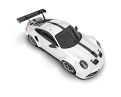 White sport car on transparent background. 3d rendering - illustration png