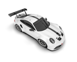 White sport car on transparent background. 3d rendering - illustration png