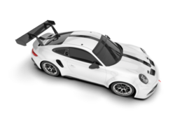 White sport car on transparent background. 3d rendering - illustration png