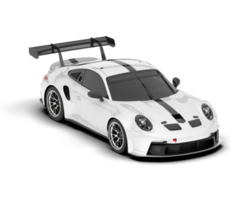 White sport car on transparent background. 3d rendering - illustration png