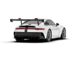 blanc sport voiture sur transparent Contexte. 3d le rendu - illustration png