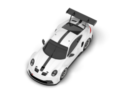 White sport car on transparent background. 3d rendering - illustration png