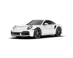 White sport car on transparent background. 3d rendering - illustration png