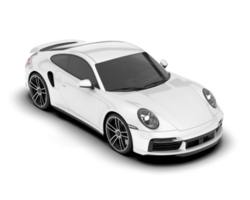 White sport car on transparent background. 3d rendering - illustration png